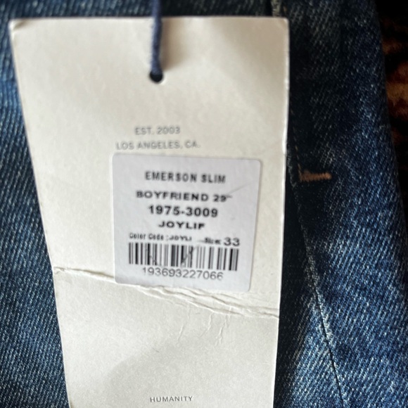 Citizens of Humanity NWT Jeans Emerson Slim Boyfriend Button Fly Denim Sz 33 - Picture 8 of 8
